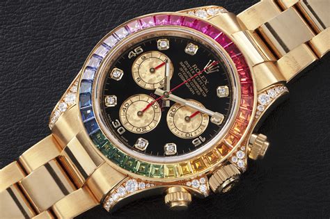 rolex daytona gold with diamond price|yellow gold rolex daytona rainbow.